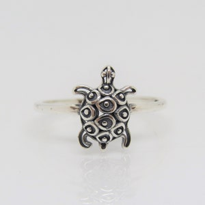 Vintage Sterling Silver Turtle Ring Size 7