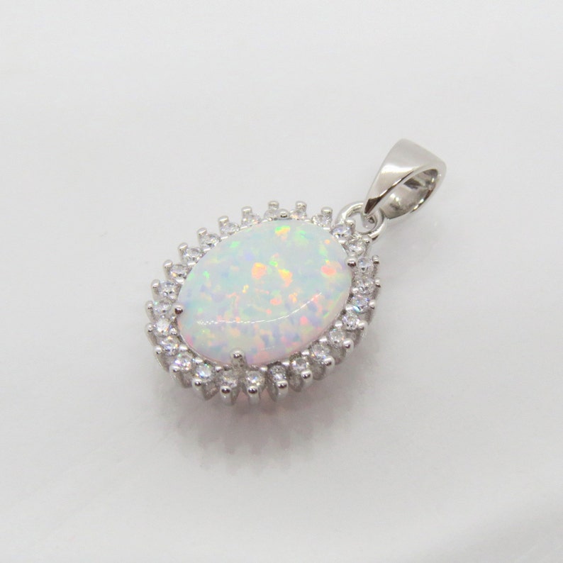 Vintage Sterling Silver Oval White Opal & White Topaz Halo - Etsy