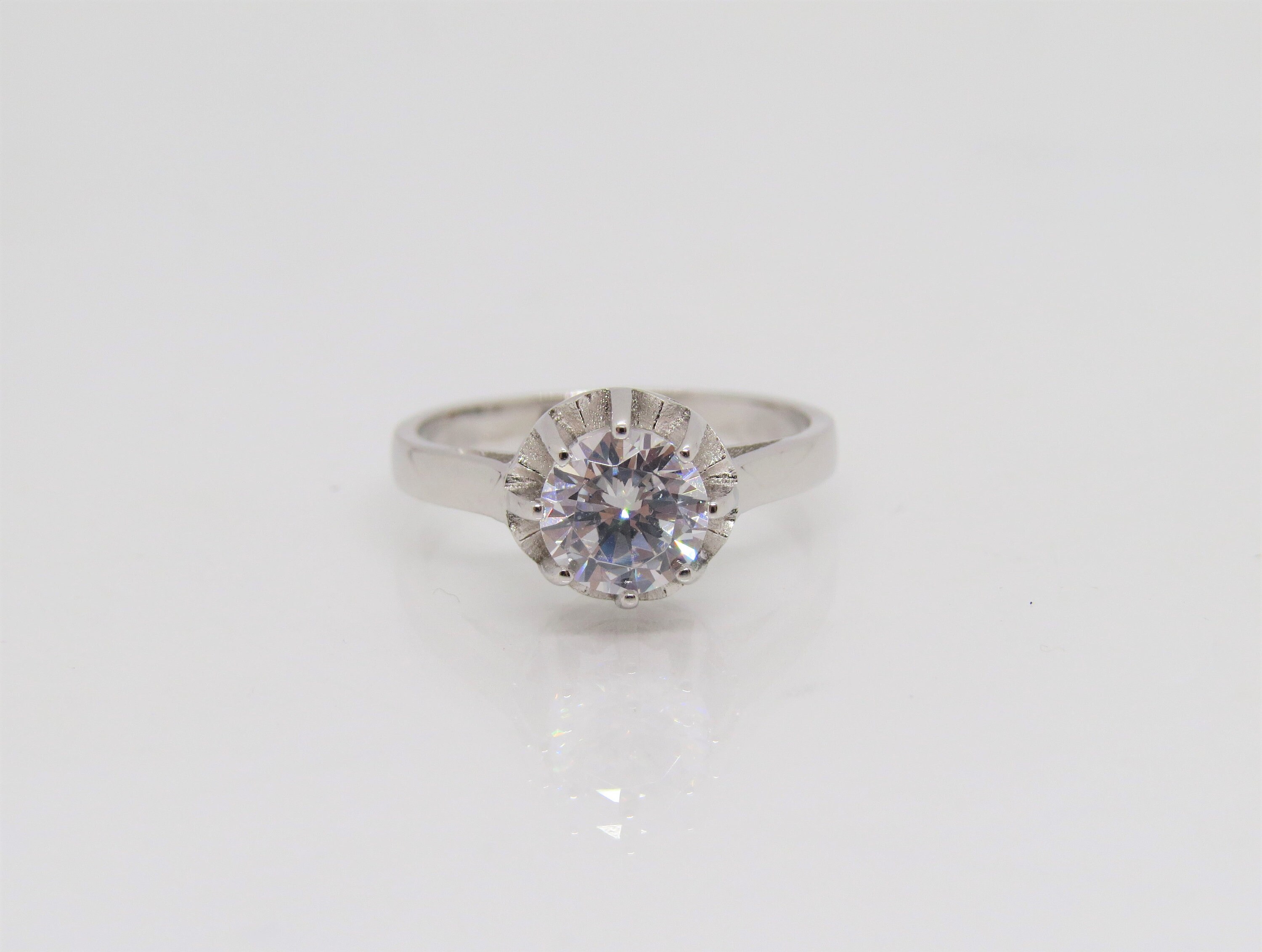 V3 Jewelry Sterling Silver with Natural Tanzanite and White Topaz Solitaire Ring main image 1