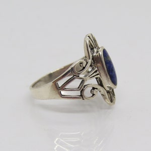 Vintage Sterling Silver Lapis Lazuli Ring Size 9.5 - Etsy