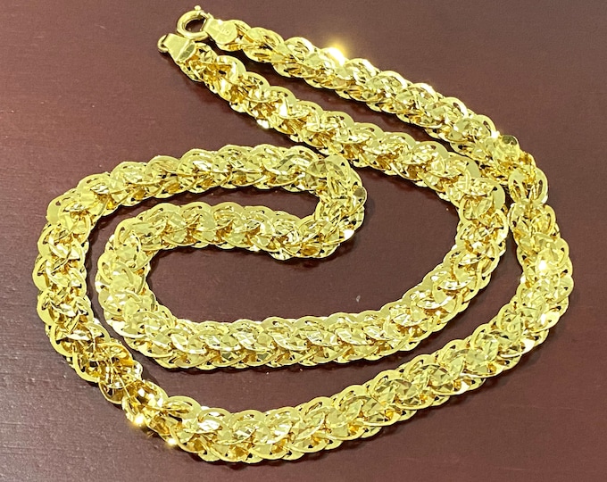 15K 610 Solid Gold Twisted Link Chain Necklace 19''