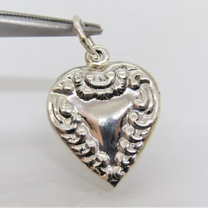 Vintage Sterling Silber Herz Anhänger