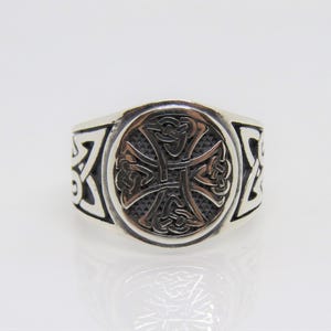 Vintage Sterling Silver Cross Band Ring Size 13