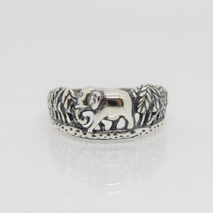 Vintage Sterling Silber Elefant Ring Größe 20cm