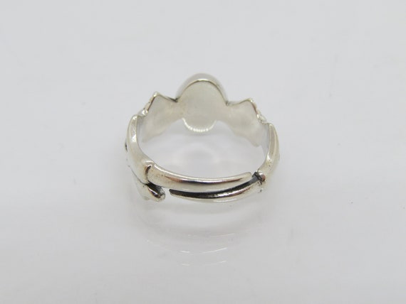 Vintage Sterling Silver Skull Adjustable Ring Siz… - image 2