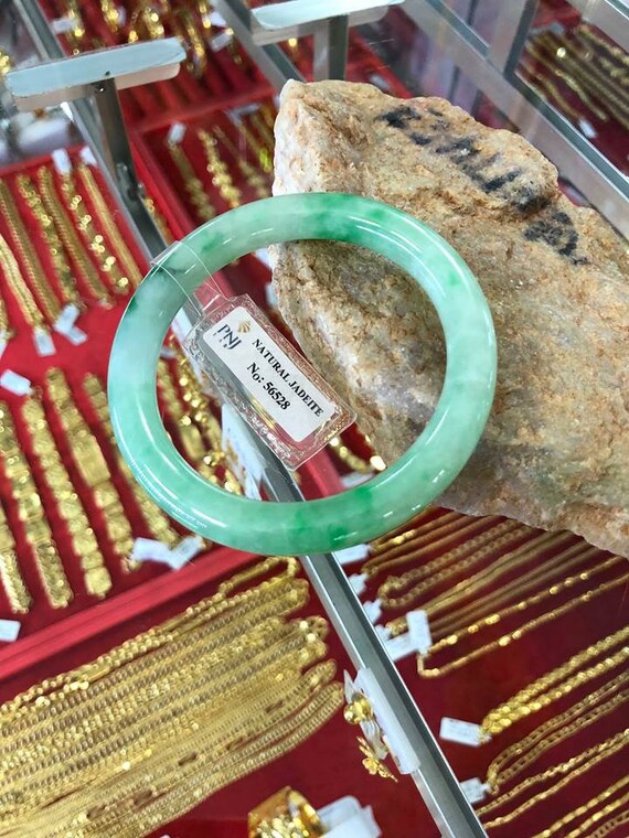 Translucent Natural Green, White Jadeite Jade Vin… - image 4