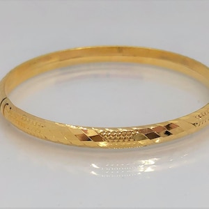 Vintage 18K Yellow Gold Bangle Bracelet 51.5MM 55MM 57.5MM - Etsy