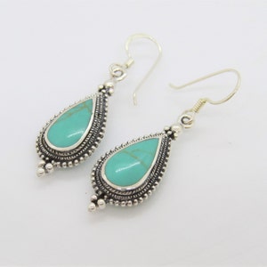 Sterling Silver Turquoise Dangle Earrings