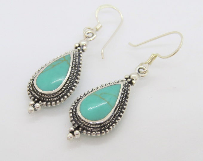 Sterling Silver Turquoise Dangle Earrings