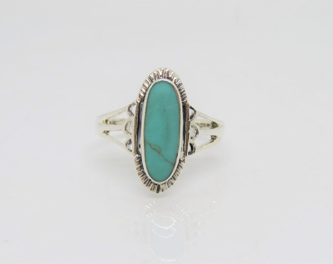 Vintage Sterling Silver Turquoise Dome Ring Size 11