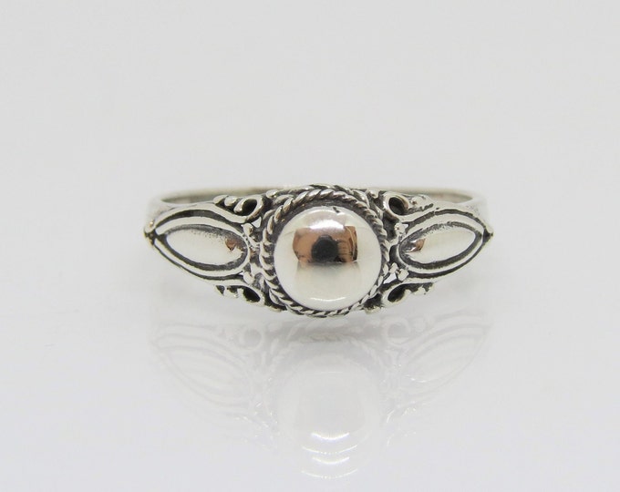 Vintage Bali Sterling Silver Dome Ring Size 8