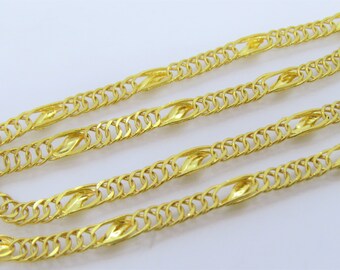 Vintage 24K 980 Yellow Gold Link Chain Necklace 18'' - Etsy