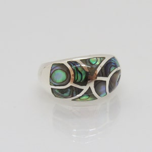 Vintage Sterling Silver Abalone Dome Ring Size 6 - Etsy