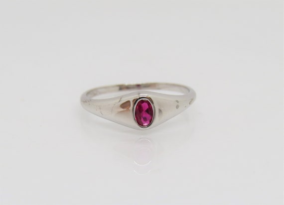 Vintage Sterling Silver Ruby Bold Ring Size 4 - Etsy
