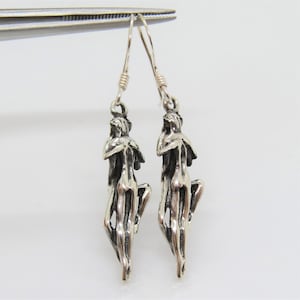Vintage Sterling Silver Man and Woman Intimate Dangle Earrings - Etsy