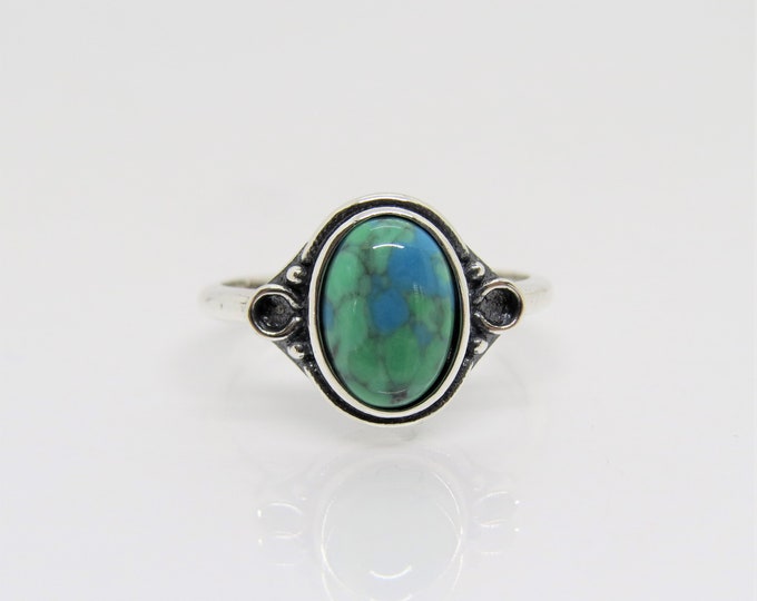 Vintage Sterling Silver Turquoise Dome Ring Size 7
