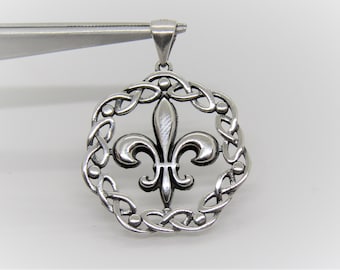 Vintage Sterling Silver Fleur De Lis Pendant Etsy Canada