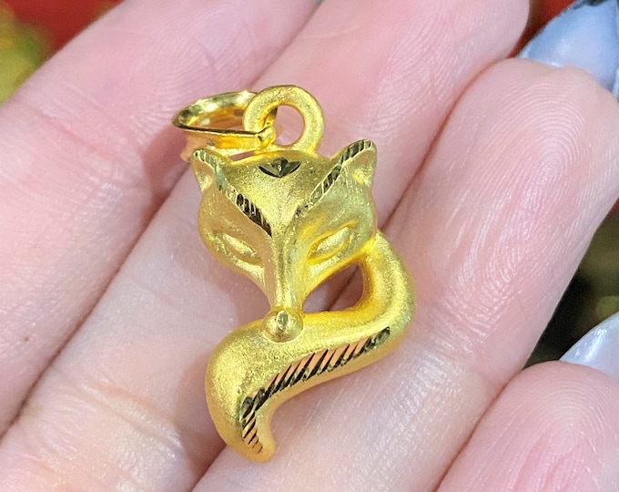 9999 Pure Gold 3D FOX Vintage Pendant.