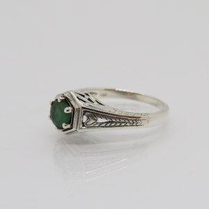 Vintage Sterling Silver Emerald Filigree Ring Size 6 - Etsy