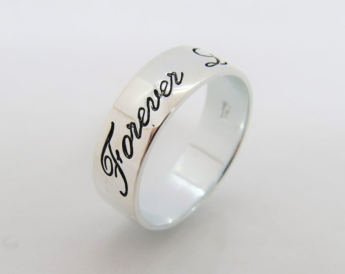 Sterling Silver Forever Love Band Ring Size 9