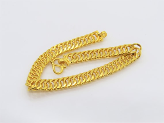 Vintage 23K 980 Solid Pure Gold Anchor Money Coin Chain Link 
