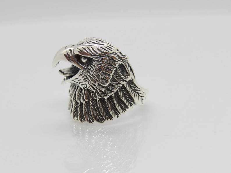 Vintage Sterling Silver Eagle Men's Ring Size 9 Etsy