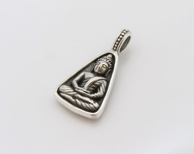 Vintage Sterling Silver Buddha Charm Pendant