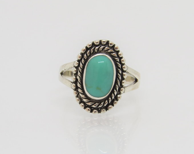 Vintage Sterling Silver Turquoise Dome Ring Size 7