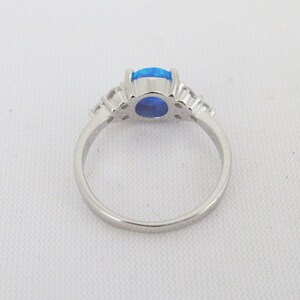 Vintage Sterling Silver Blue Opal & White Topaz Ring Size 7 - Etsy