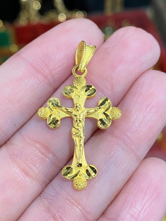 Vintage 24K Pure Gold Blessing Crucifix 