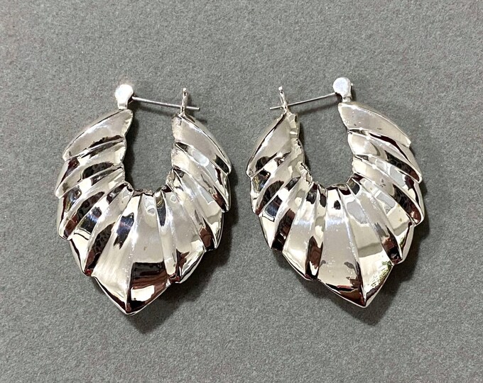 Vintage Sterling Silver Hoop Earrings.