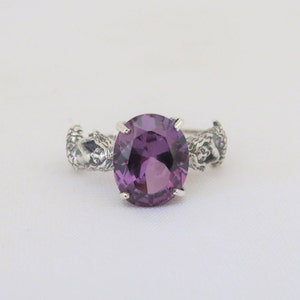 Vintage Sterling Silver Oval cut  Alexandrite Ring Size 7