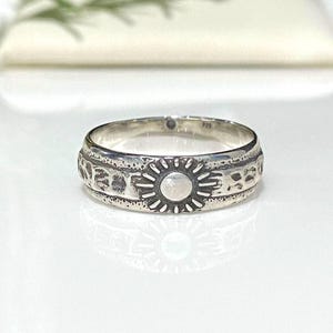 Sterling Silver Sun Band Ring. - Etsy
