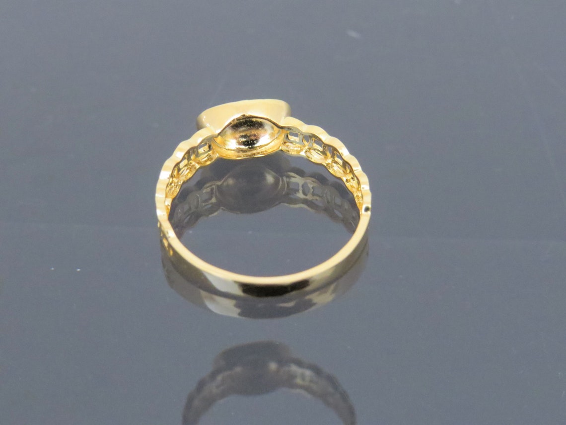 Vintage 18K Solid Yellow Gold Diamond Cut Money Coin Band Ring - Etsy