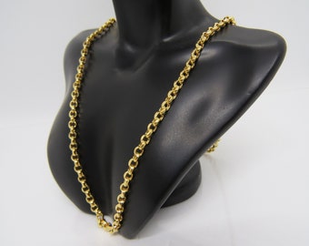 Vintage 14K Yellow Gold Link Chain Necklace 22'' - Etsy