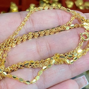 Vintage 15K 610 Solid Yellow Gold Link Chain Necklace 25&#39;&#39;