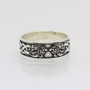 Vintage Sterling Silver Celtic Band Ring Size 8