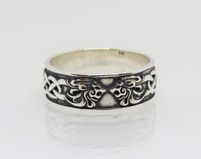 Vintage Sterling Silver Celtic Band Ring Size 8