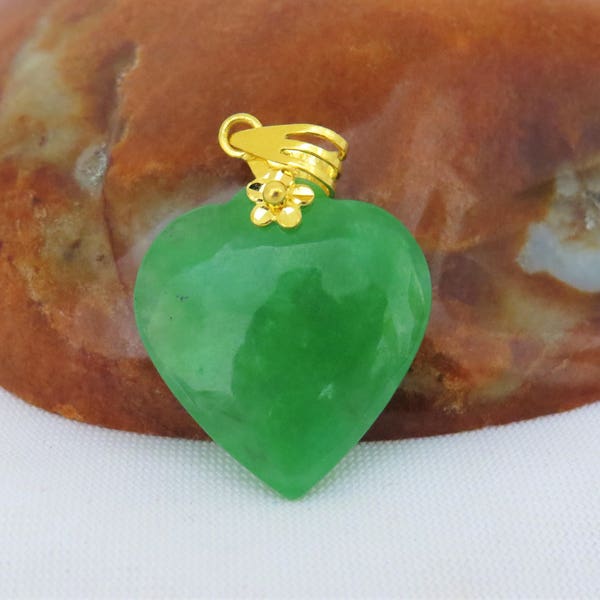Jade Heart Pendant Etsy