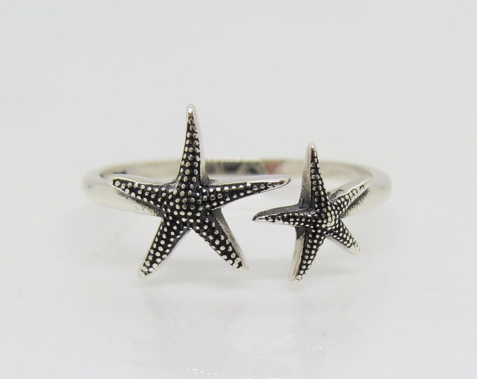 Vintage Sterling Silver Starfish Ring Size 8