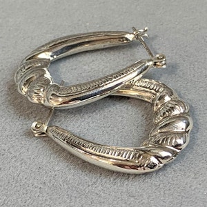 Vintage Sterling Silver Hoop Earrings.