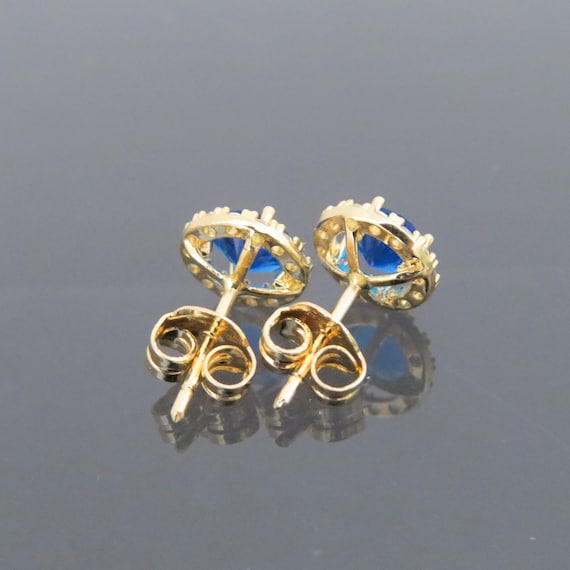 Vintage 18K Solid Yellow Gold 1.22ct Blue Sapphir… - image 2
