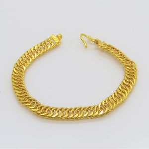 Vintage 24K 980 Solid Gold Link Chain Bracelet 6 1/2&#39;&#39;