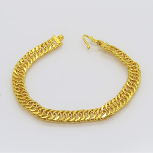 Vintage 24K 980 Solid Gold Link Chain Bracelet 6 1/2''