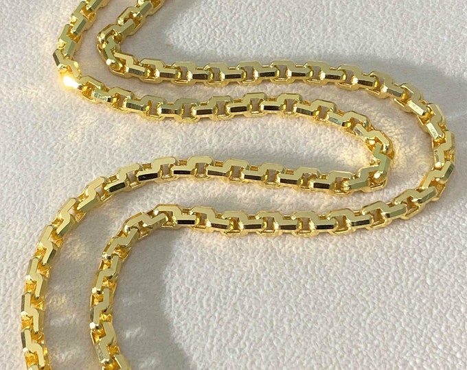 Vintage 15K 610 Solid Gold Anchor Chain Link Necklace 23''