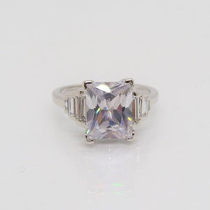 Vintage Sterling Silver White Topaz Ring Size 6