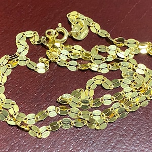 Vintage 15K 610 Solid Yellow Gold Link Chain Necklace 17&#39;&#39; Length
