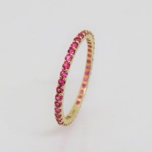 Vintage 14K Solid Yellow Gold Ruby Eternity Band Ring Size 6 - Etsy