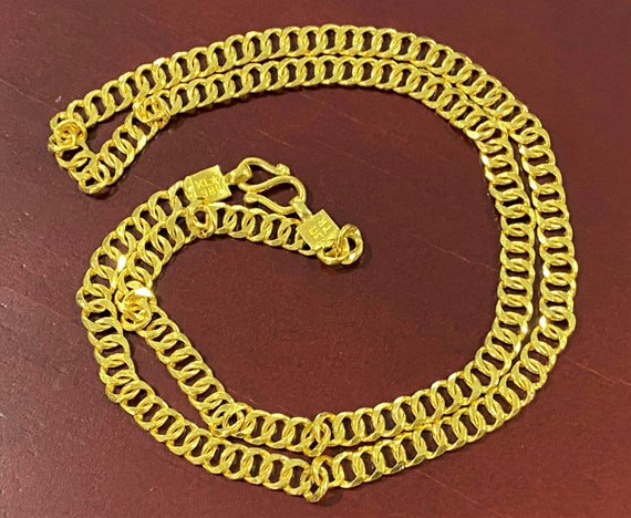 24K 980 Pure Gold Cuban Link Chain Necklace 20'' - image 1