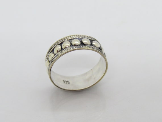 Vintage Bali Sterling Silver Dots Band Ring Size 9 - image 4